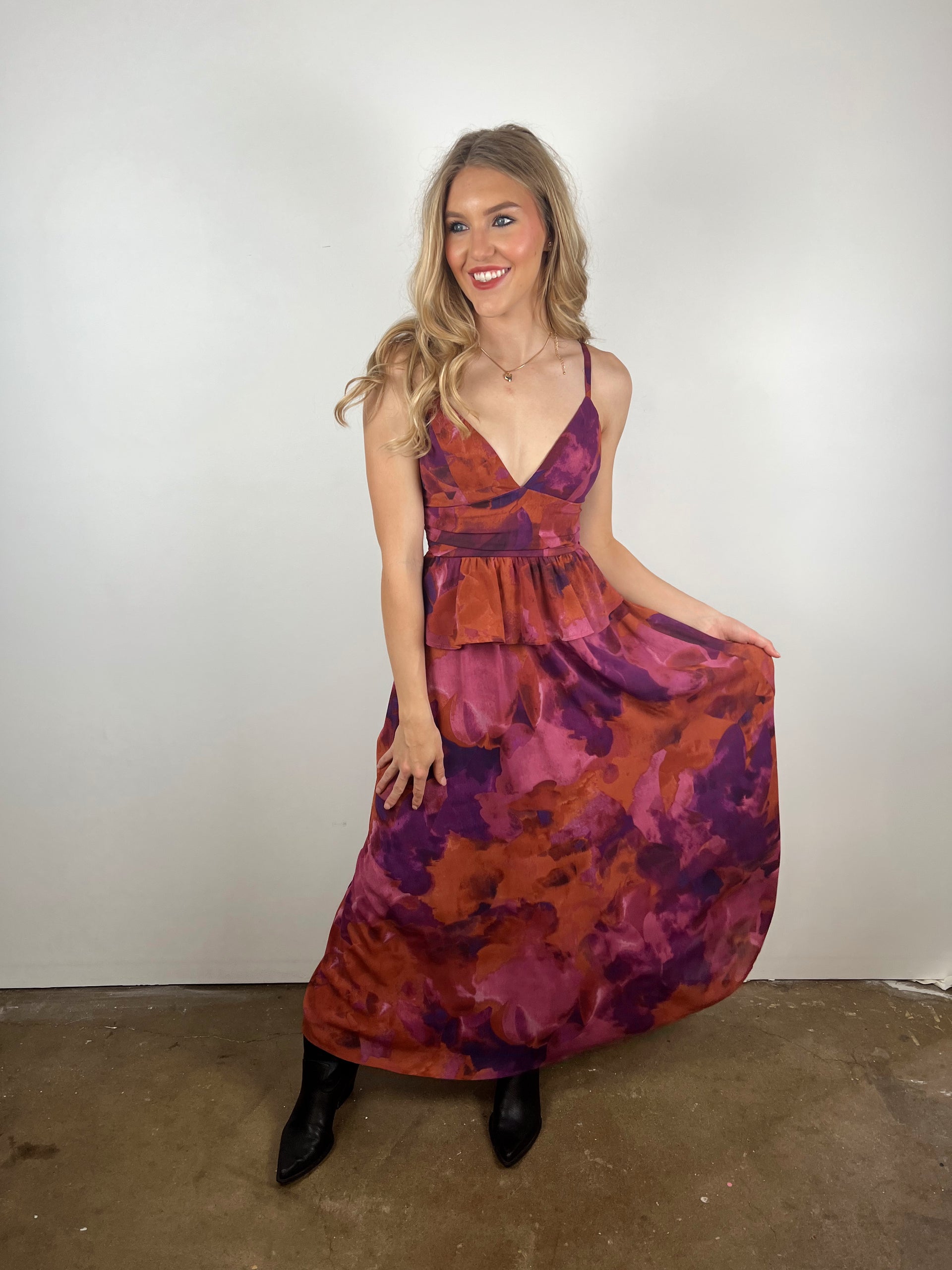 naira pleated maxi dress petal & pup Petal and Pup Women's Naira Pleated Maxi Dress
