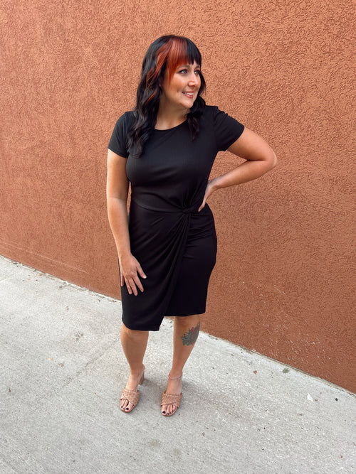 Black Tie Twist Dress